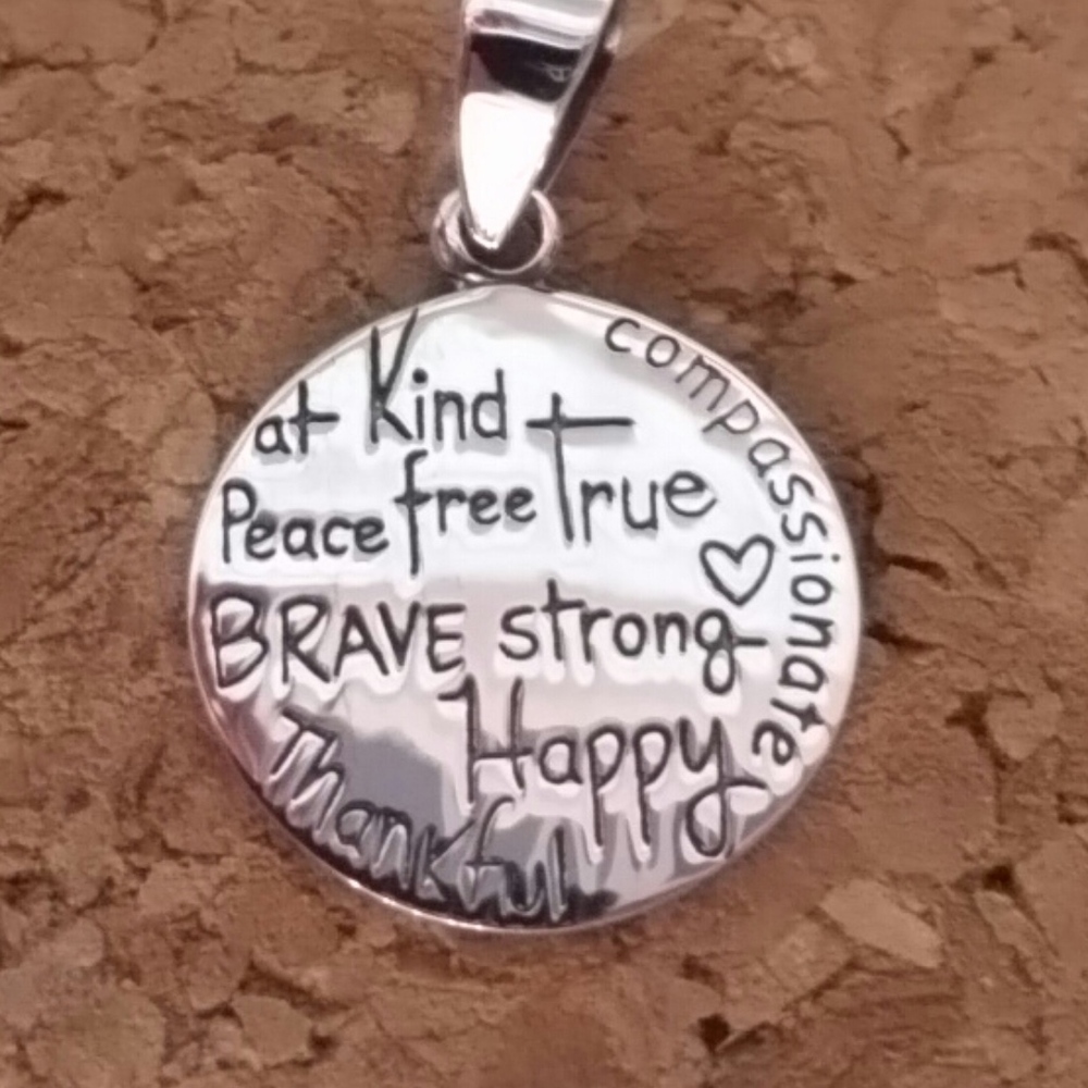 Sterling Positive thoughts Charm